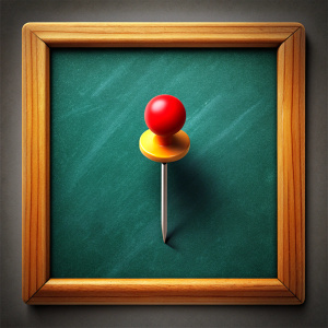 a pin on the blackboard