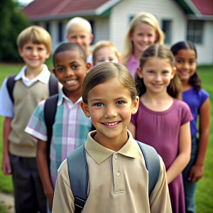 Children at school yard