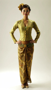 full body, Bali kebaya, batik, fashion style, feminine pose