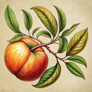 Vintage Baroque Victorian peach with branches