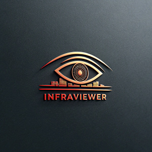 The INFRAVIEWER logo, a sleek and modern design resembling an eye. Dark, sleek background. The text INFRAVIEWER appears in bold letters.