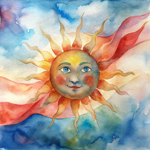 Slavic flag with the face of the sun