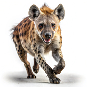 Hyena run  isolation white background