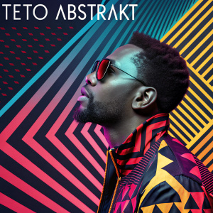Album cover art for 'TetO Abstrakt'. Vibrant geometric patterns in contrasting colors. A fusion of abstract art and modern design.
