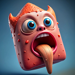 hyper realistic pillow eating screaming ice cream 