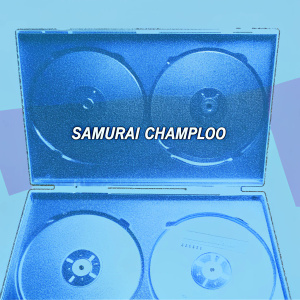 High-resolution promotional image for Samurai Champloo DVD collection. Multiple discs visible in sleek packaging. Text in Italian.