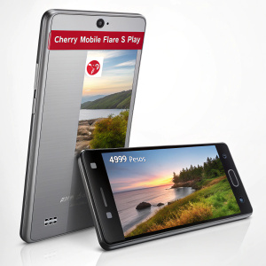 Cherry Mobile's Flare S Play smartphone, featuring a large screen, fast internet capabilities, powerful processor, and integrated TV functionality. Priced at 4999 pesos.