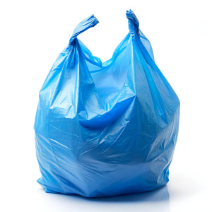 empty blue plastic bag