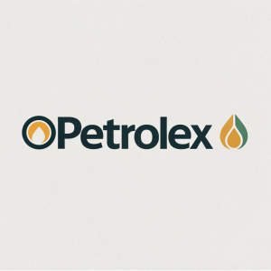 Clean, modern logo design for Petrolex. Stylized sans-serif font centered on a light gray background. Minimalist color palette with neutral tones, emphasizing brand name for easy recognition.