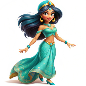 Princess Jasmine, full body, clipart