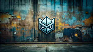 Minimalist Wall, perfect lines, Dark Logo, graffiti in the style of street art aesthetic, cute cartoonish designs