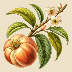 Vintage Baroque Victorian peach with branchesflower
