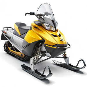 snowmobile skidoo on white background