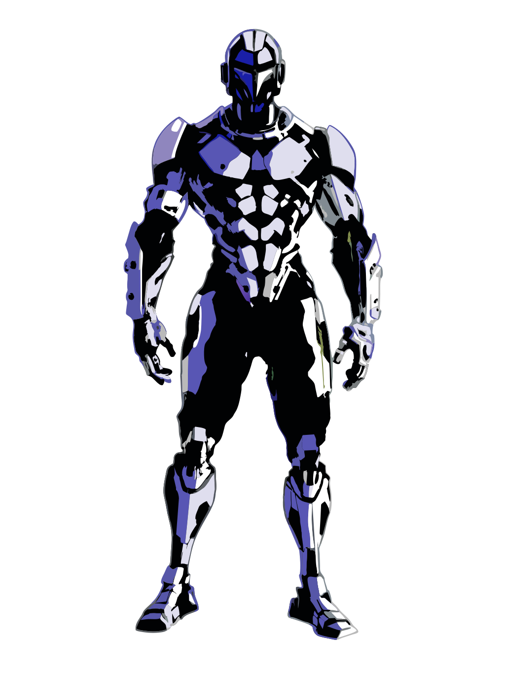 robotic human character five vector collor