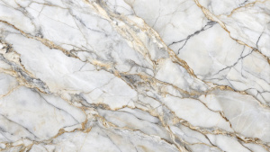 Highly detailed textured image of luxurious white marble featuring prominent gray veins on a glossy polished stone surface ideal for interior design visualization of wall cladding floor tiles or countertops.