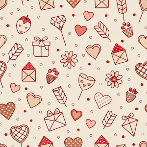 valentine day minimalist doodles for seamless pattern tile, light background