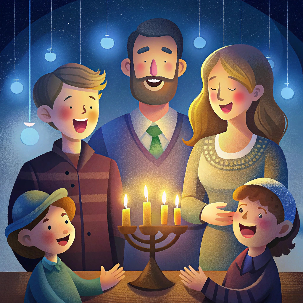 Hanukkah blessings candles