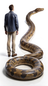 Titanoboa snake size compare image