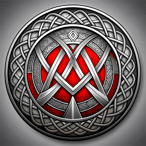 nordic shields geometric symbols -  tattoo design - perfect realistic art - high-definition - grey and black - white background 