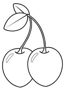 create coloring page of Color cherrys - Recraft