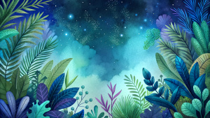 Webpage background with plants and space in the middle