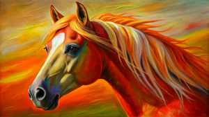 Very detailed horse portrait pop art